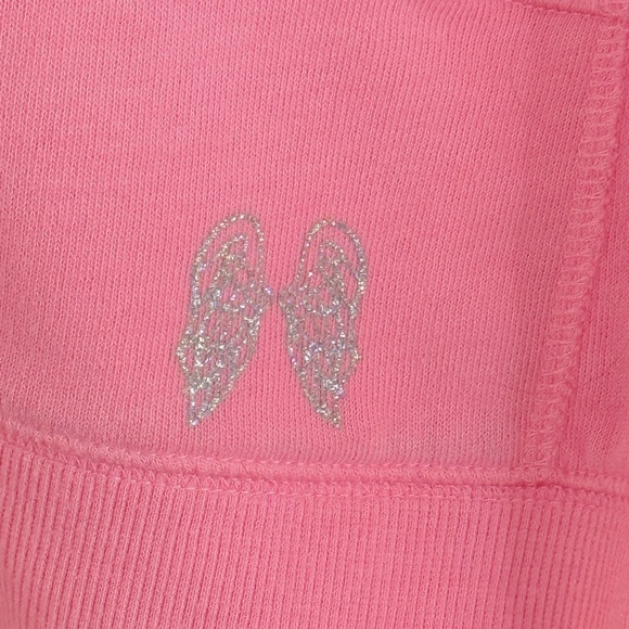 VICTORIA’S SECRET Embellished Angel Wings Pink Zip Up Hoodie Size L - Picture 6 of 8